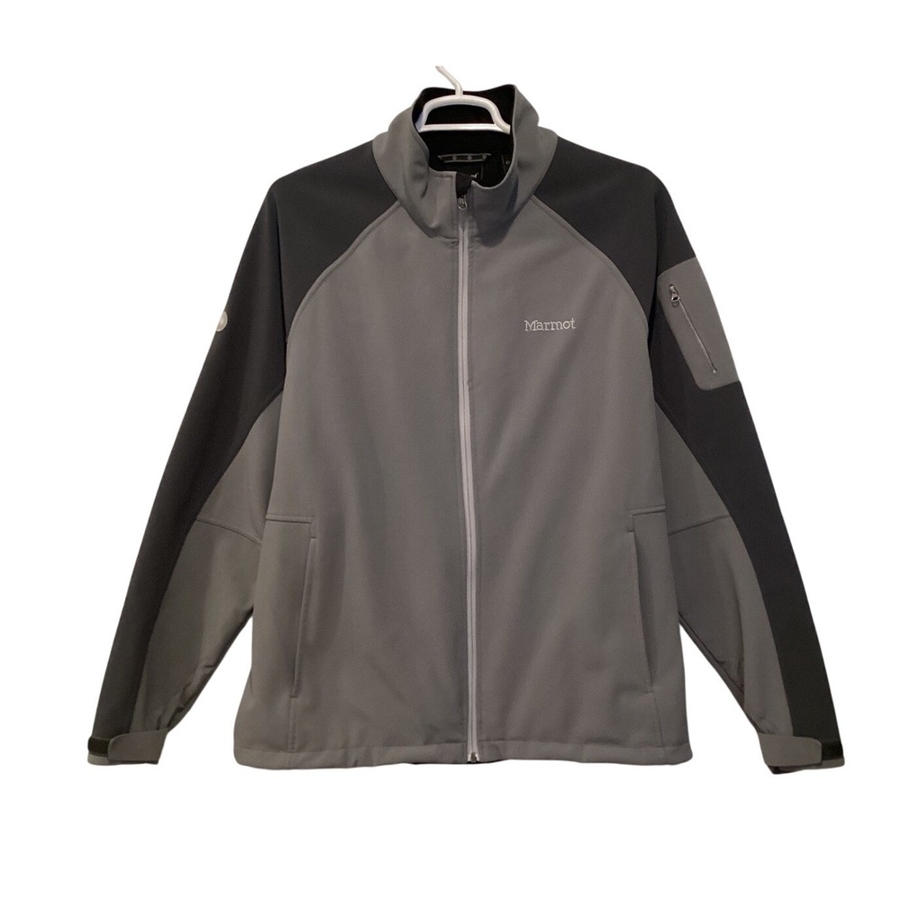 Marmot Men's Shell Jacket Gray Black Full Zip Fleece Lined Ski Outdoor -‎ 2XL